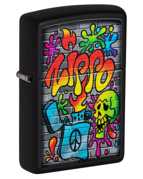 Зажигалка ZIPPO Street Art с покрытием Black Matte