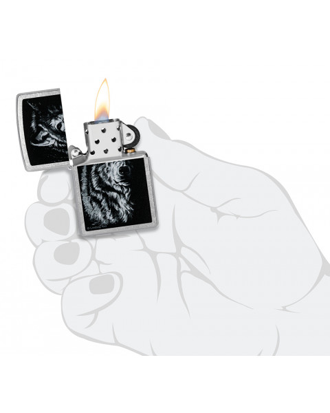 Зажигалка ZIPPO Shadow Wolf Street Chrome 46149