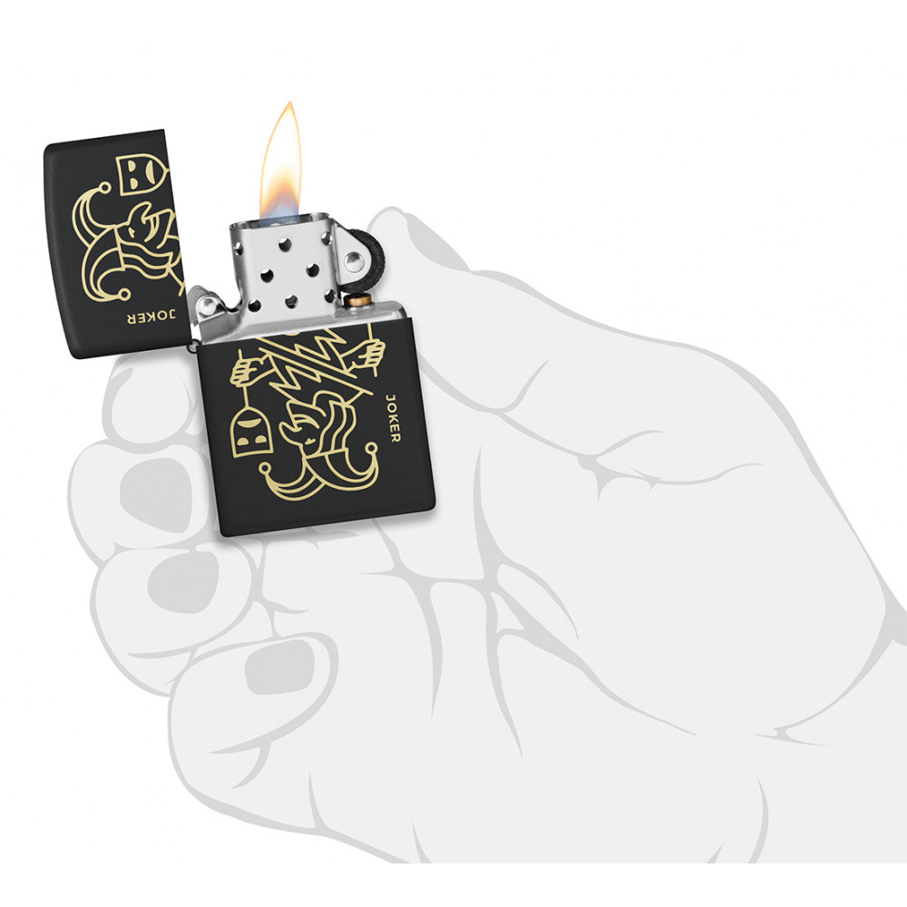 Зажигалка ZIPPO Masked Joker Design Black Matte 46290