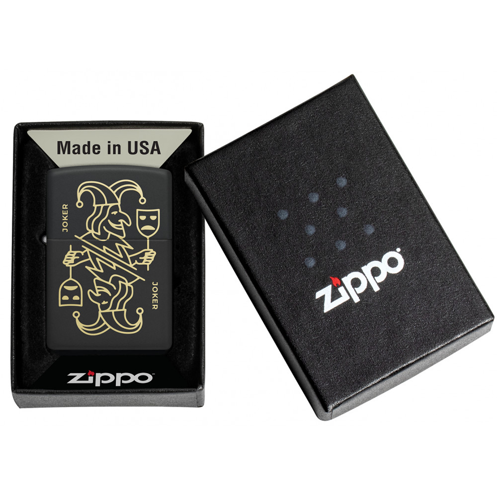 Зажигалка ZIPPO Masked Joker Design Black Matte 46290