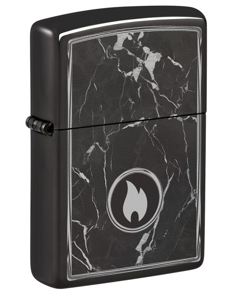 Зажигалка ZIPPO Marble Flame High Polish Black 46571