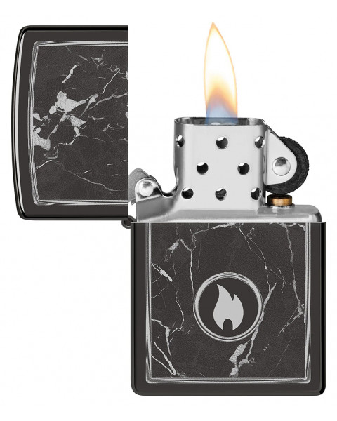Зажигалка ZIPPO Marble Flame High Polish Black 46571
