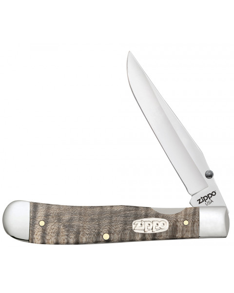 Нож перочинный Natural Curly Maple Wood Trapperlock + зажигалка 207 ZIPPO 50609_207