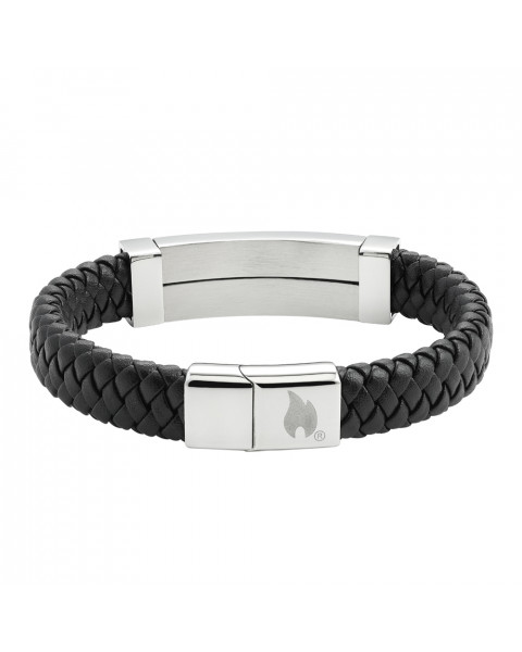 Браслет Steel Bar Braided Leather Bracelet (20 см) ZIPPO